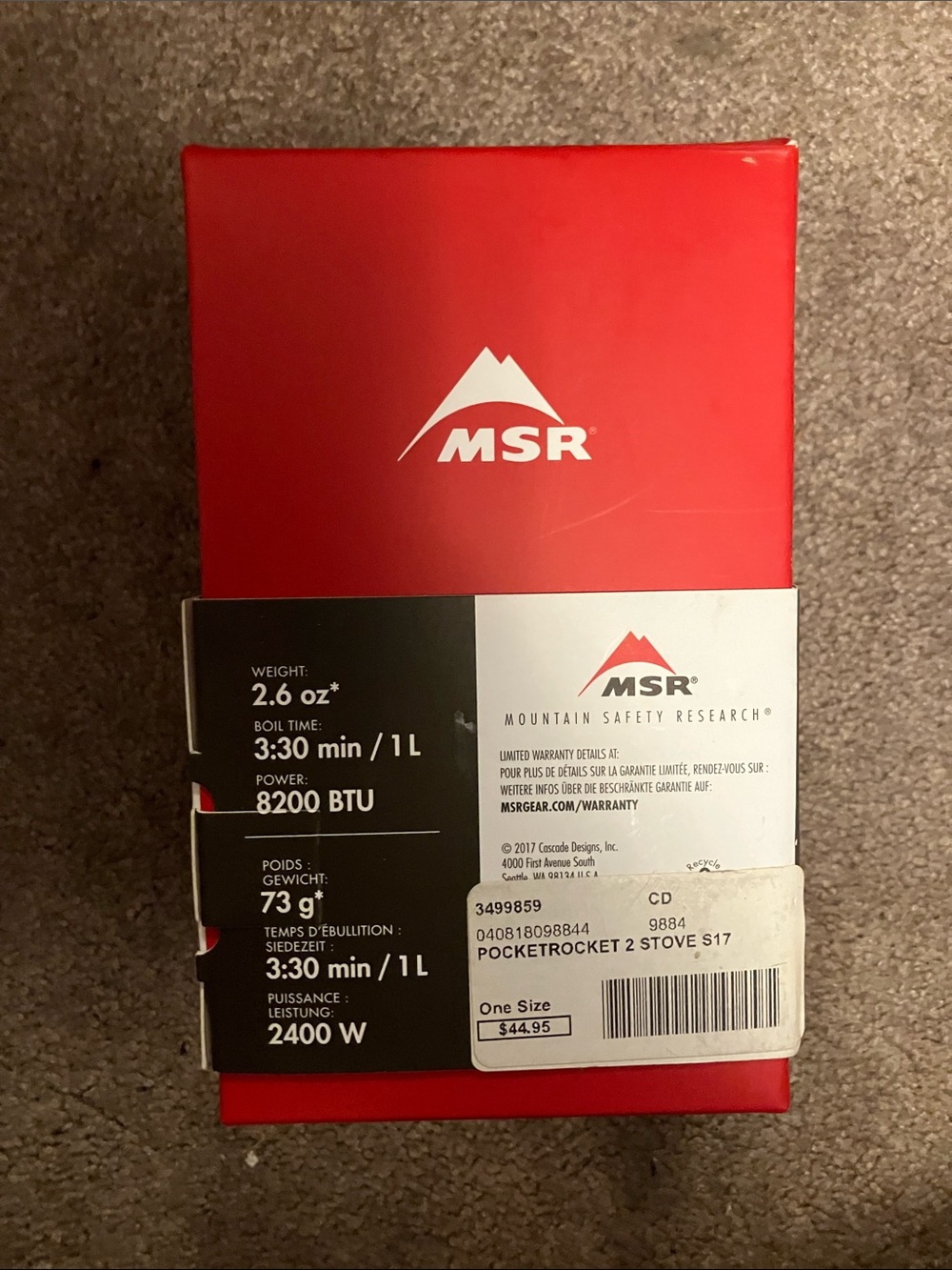 NEVER USED- MSR PocketRocket 2 Ultralight Stove with ISOPRO Fuel Canister - Picture 4 of 7